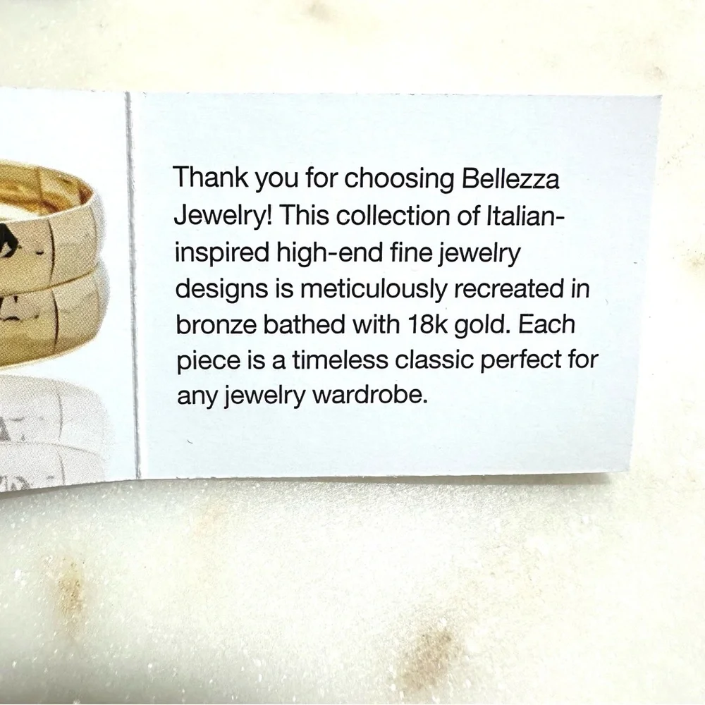 Bellezza 18k Yellow Gold over Bronze Horizontal-Ribbed Wide Band Dome Ring